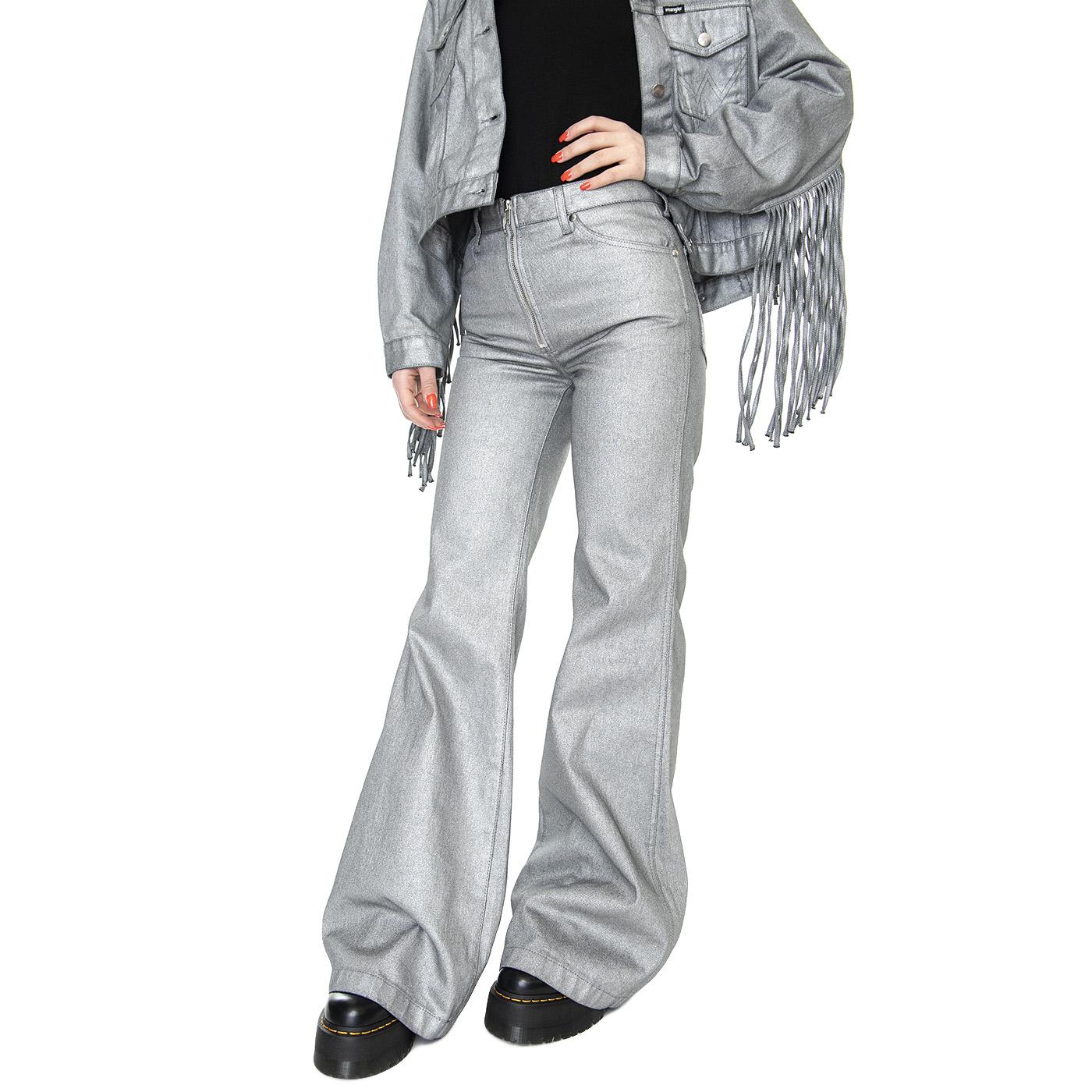 Wanderer Silver Relic - Pantaloni Denim Jeans Donna Argento W2H444M30  WRANGLER 