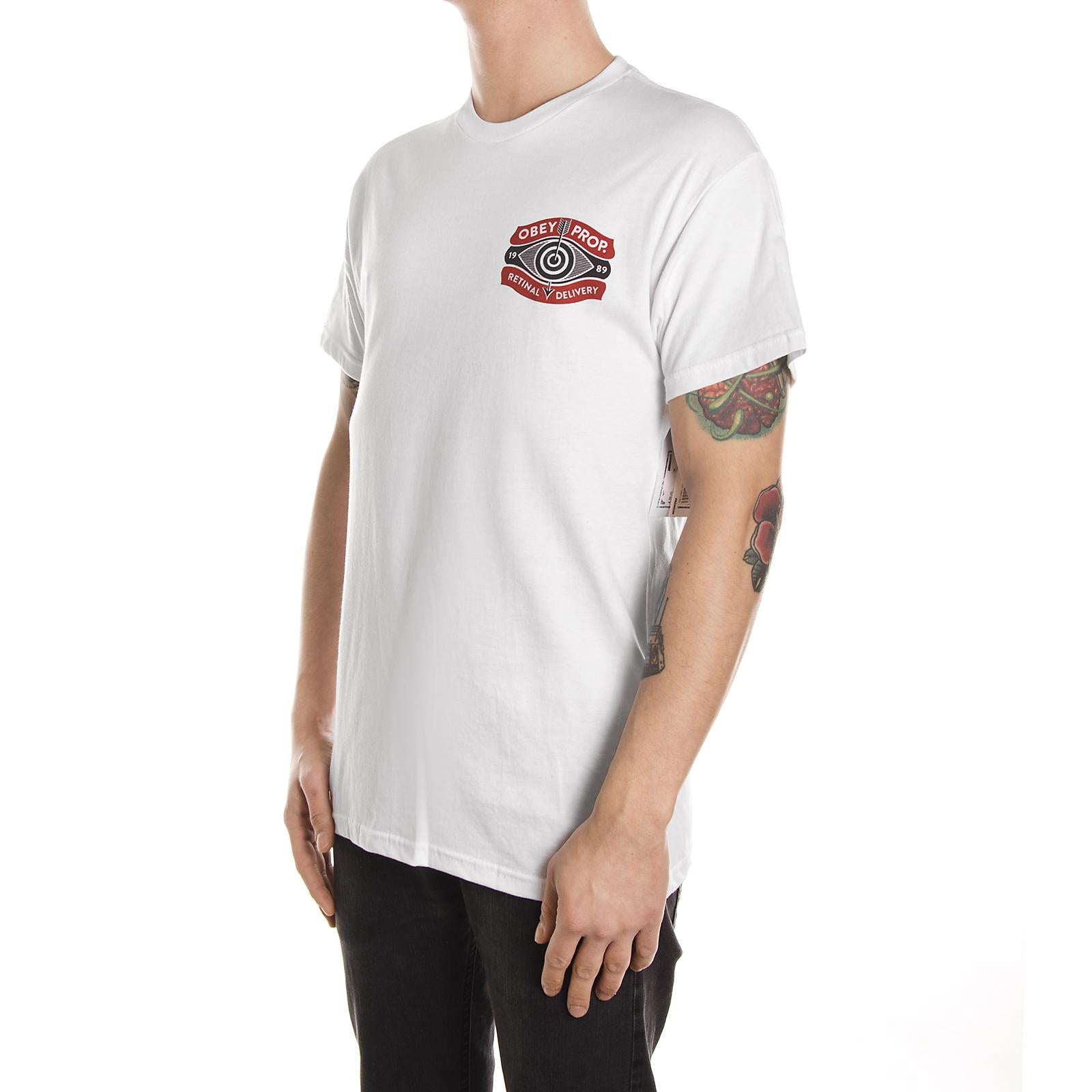 RETINAL DELIVERY PREMIUM S/S TEE WHITE 165361375-WHT  OBEY 
