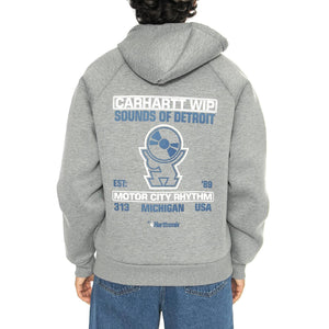 Harttronix Car-Lux Hooded Jack Dark Grey Heather / Grey - Felpa con Cappuccio e Zip Uomo Grigia I034454.2O6XX  CARHARTT WIP 