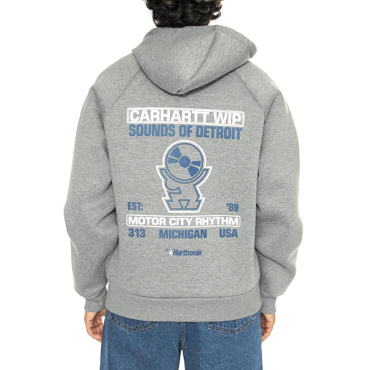 Harttronix Car-Lux Hooded Jack Dark Grey Heather / Grey - Felpa con Cappuccio e Zip Uomo Grigia I034454.2O6XX  CARHARTT WIP 