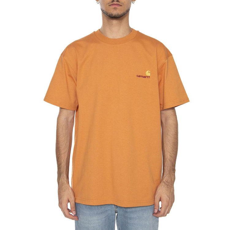S/S American Script T-Shirt Redhaven - Maglietta Girocollo Uomo Arancione I029956.2ZYXX . CARHARTT WIP 