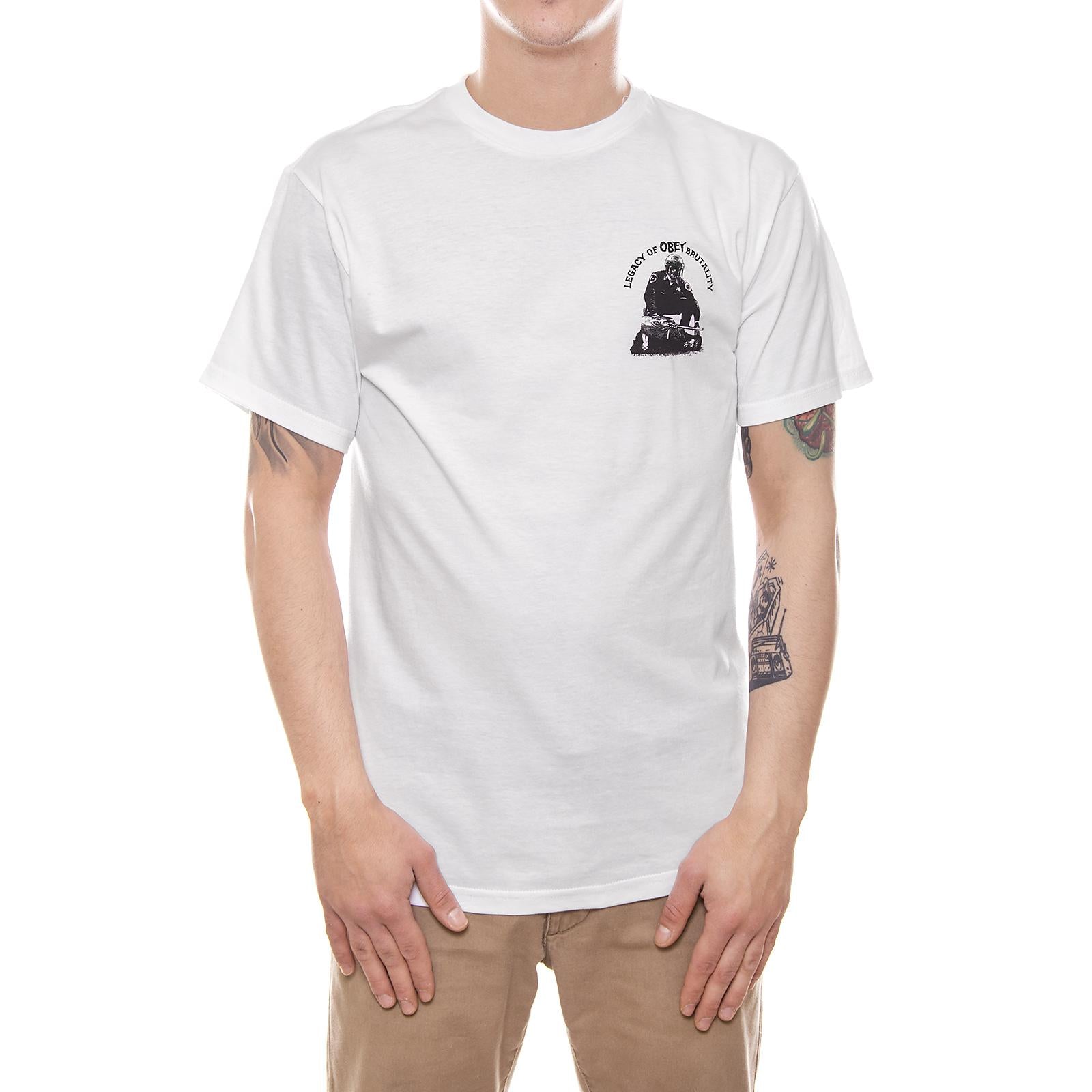 OBEY LEGACY OF BRUTALITY PREMIUM S/S TEE WHITE 165361360-WHT  OBEY 
