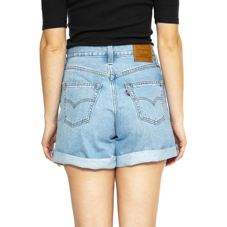 Rolled 80s Mom Shorts Med Indigo Flat Finish - Bermuda Denim Jeans Donna Blu A5564-0006  LEVIS 