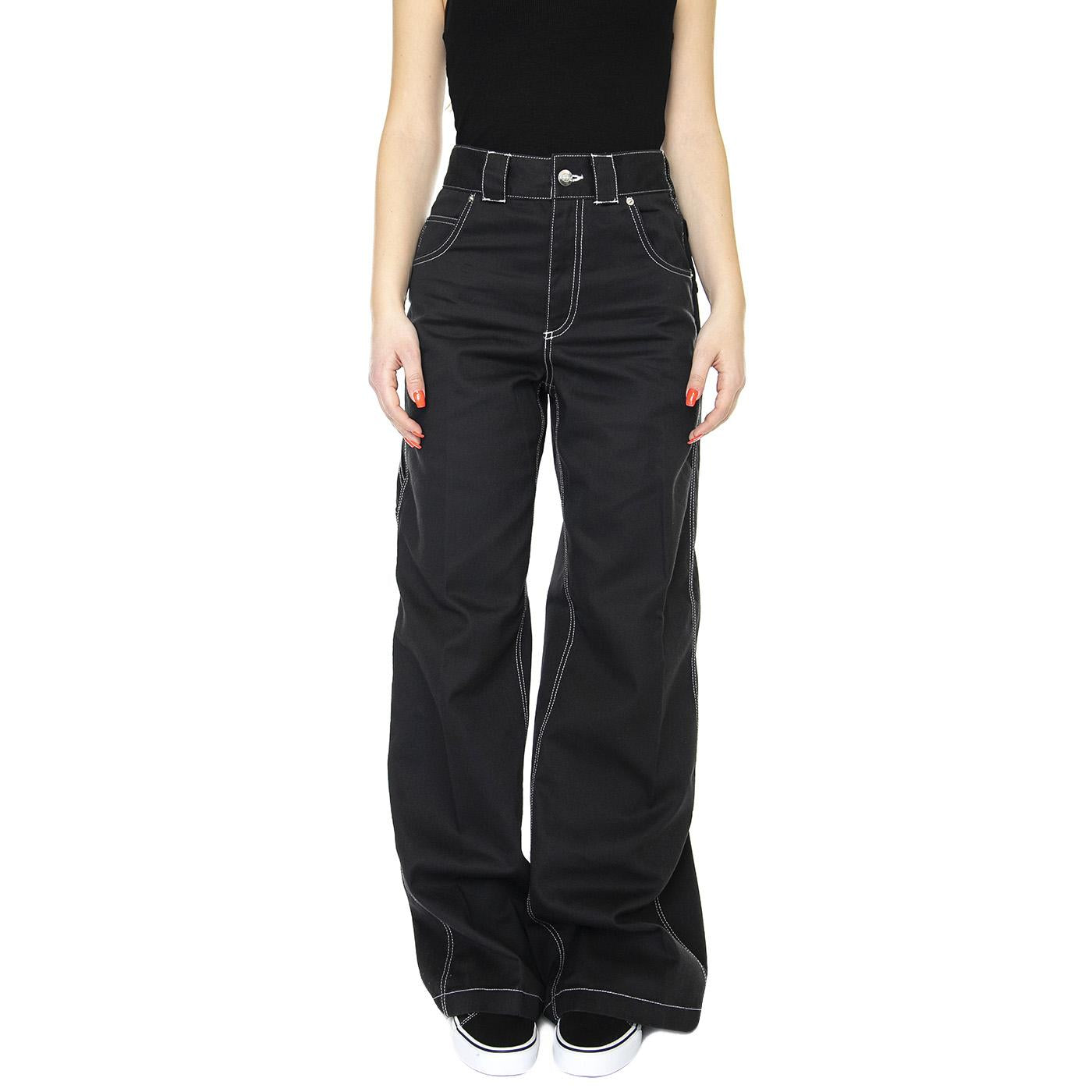 LEO X DICKIES Pant Black - Pantaloni Donna Neri DK0A4XXPBLK1  DICKIES 