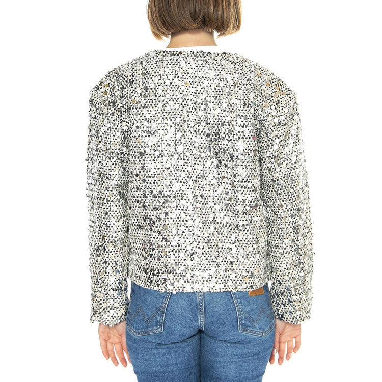 Chaqueta Tweed con Lentejuelas Plateada - Giacca Donna Argento 43W/11257  WILD PONY 