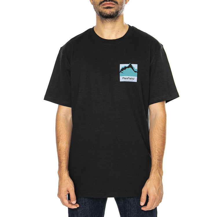 Mountain Scene Back Graphic T Navy Black - Maglietta Girocollo Uomo Nera PFD0223-023  PENFIELD 