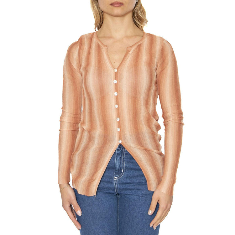 Top punto con botones marrón - Camicia Donna Multicolore 51W/10627  WILD PONY 