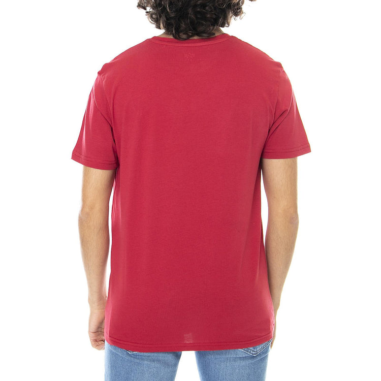 Basic Small Logo T-Shirt - Red - Maglietta Girocollo Uomo Rossa 188505-523  ALPHA INDUSTRIES 