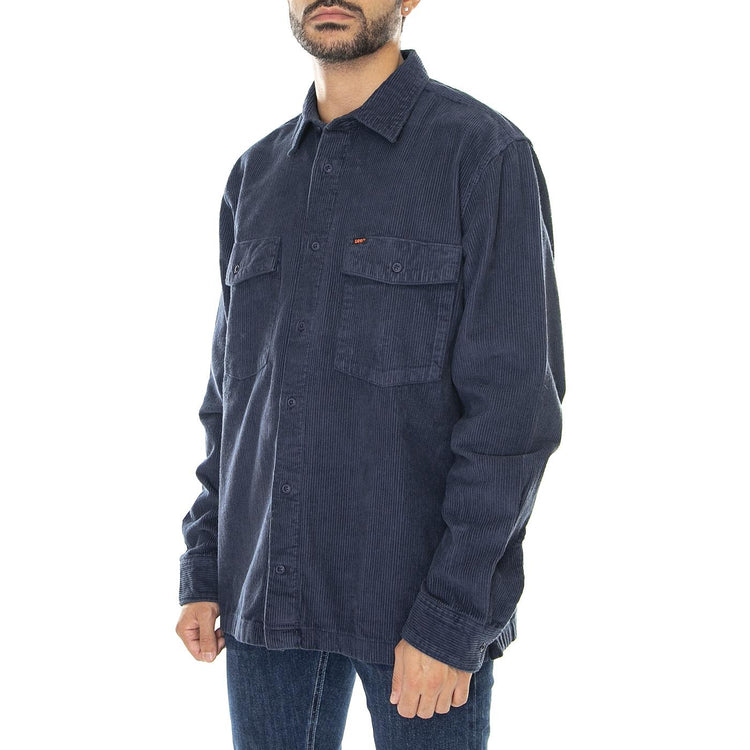 LS Chetopa Shirt Mood Indigo-L68OCV61 - Camicia Uomo in Velluto Blu 112322569  LEE 