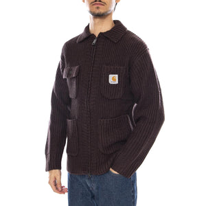 Chore Knit Jacket Palisander - Cardigan in Maglia Uomo Marrone I035399.33HXX . CARHARTT WIP 