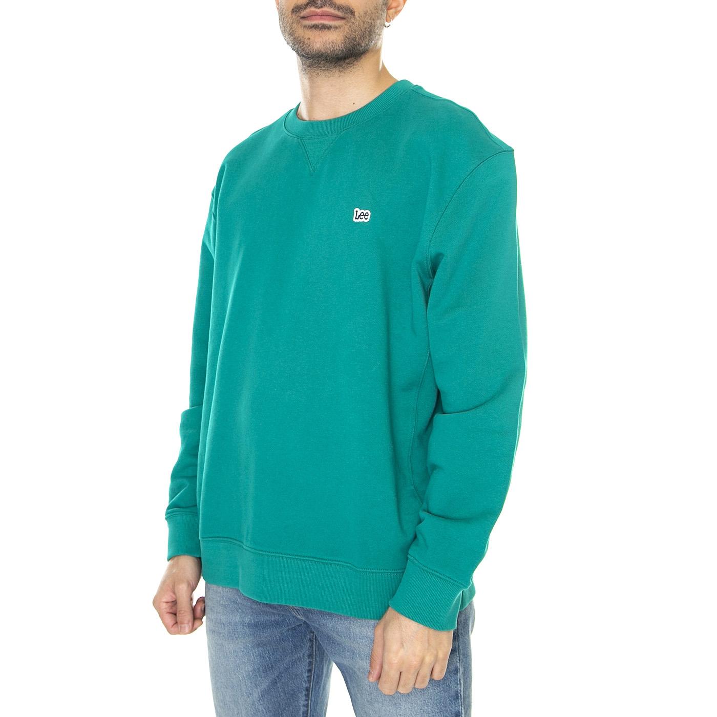 Plain Crew Sws Enigma Blue - Felpa Girocollo Uomo Verde L81IFWA12  LEE 