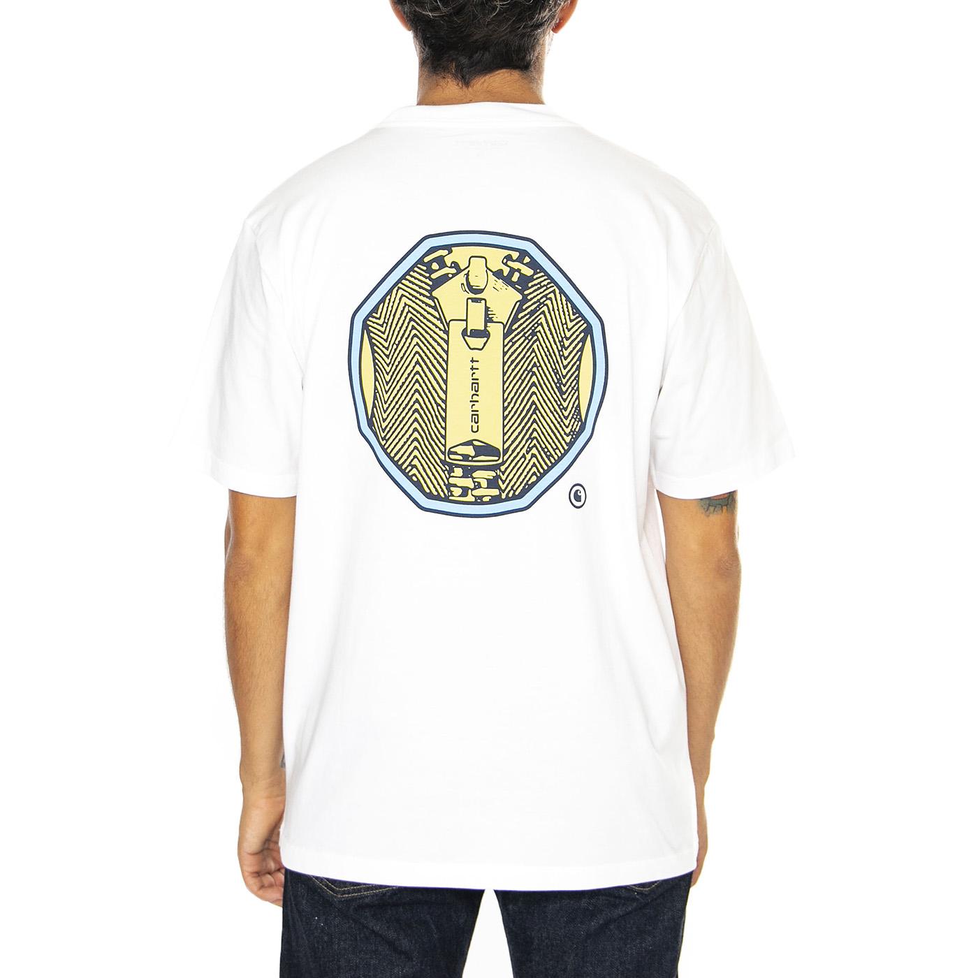 S/S Zipper T-Shirt White - Maglietta Girocollo Uomo Bianca I033961.02XX  CARHARTT WIP 