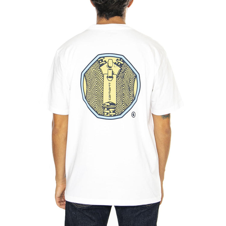 S/S Zipper T-Shirt White - Maglietta Girocollo Uomo Bianca I033961.02XX  CARHARTT WIP 