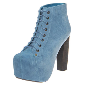 Lita Blue Distressed Suede - Stivaletti Donna Blu LITA-BLUE-DISTRESSED  JEFFREY CAMPBELL 