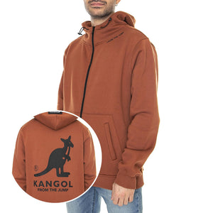 Essential Nikel - Felpa con Cappuccio e Zip Uomo Marrone KAF22UHDZ103-132  KANGOL 