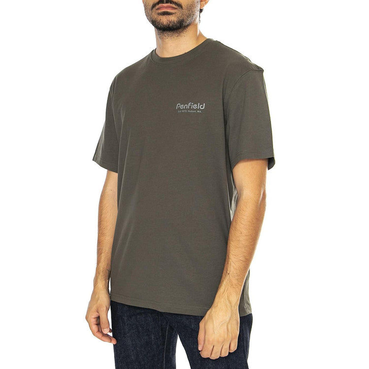 Penfield Hudson Script T-Shirt Rorest Night - Maglietta Girocollo Uomo Verde PFD0299-407  PENFIELD 