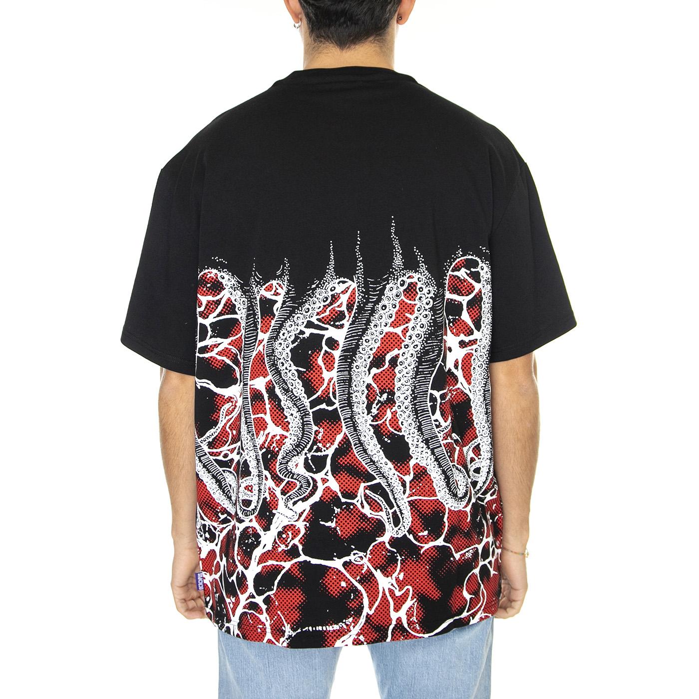 Octopus Marble Tee Black - Maglietta Girocollo Uomo Nera 23SOTS60-BLACK  OCTOPUS 