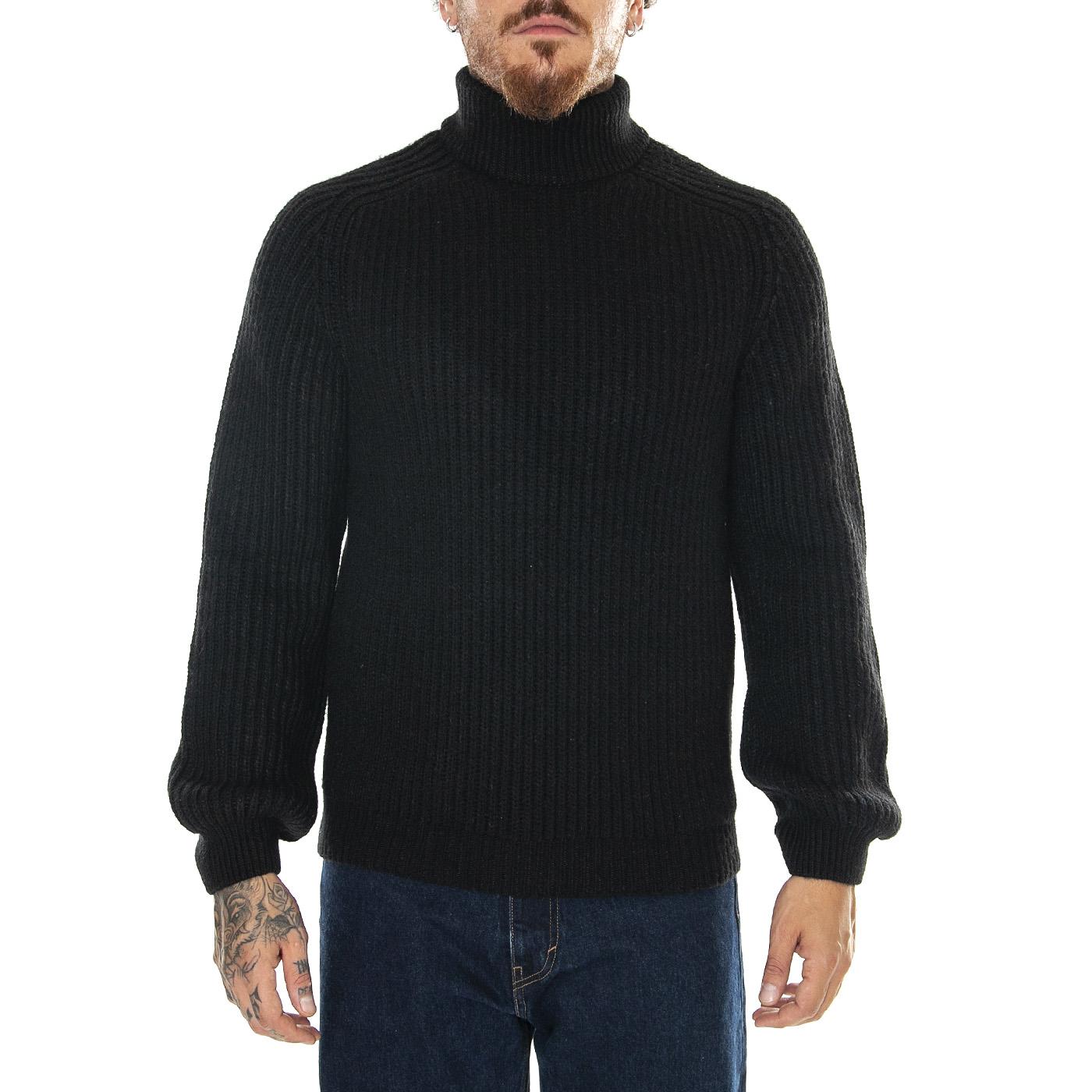 M' Roni High Collar Sweater Black - Maglione a Collo Alto Uomo Nero I029755.89.67.  EDWIN 