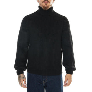 M' Roni High Collar Sweater Black - Maglione a Collo Alto Uomo Nero I029755.89.67.  EDWIN 