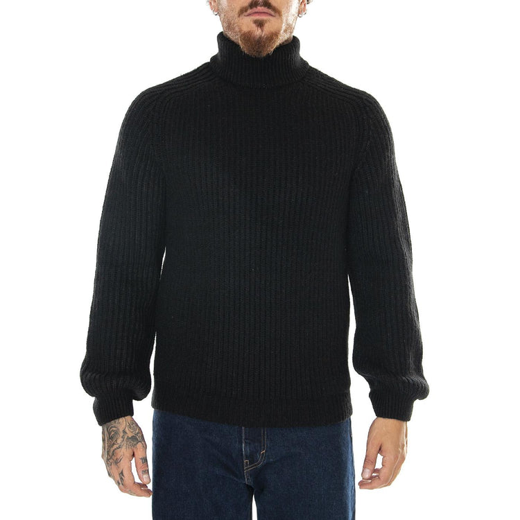 M' Roni High Collar Sweater Black - Maglione a Collo Alto Uomo Nero I029755.89.67.  EDWIN 