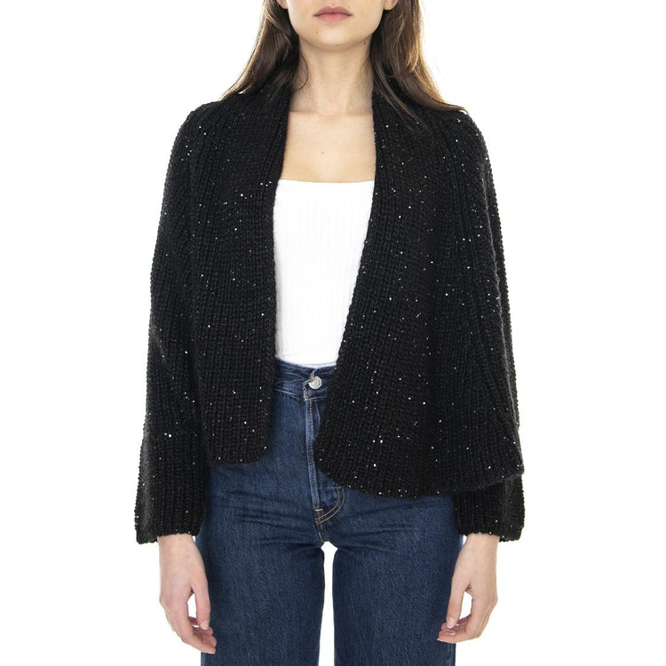 021SD53059 - Cardigan Donna Nero Diamante 021SD53059 -S3000  ALESSIA SANTI 