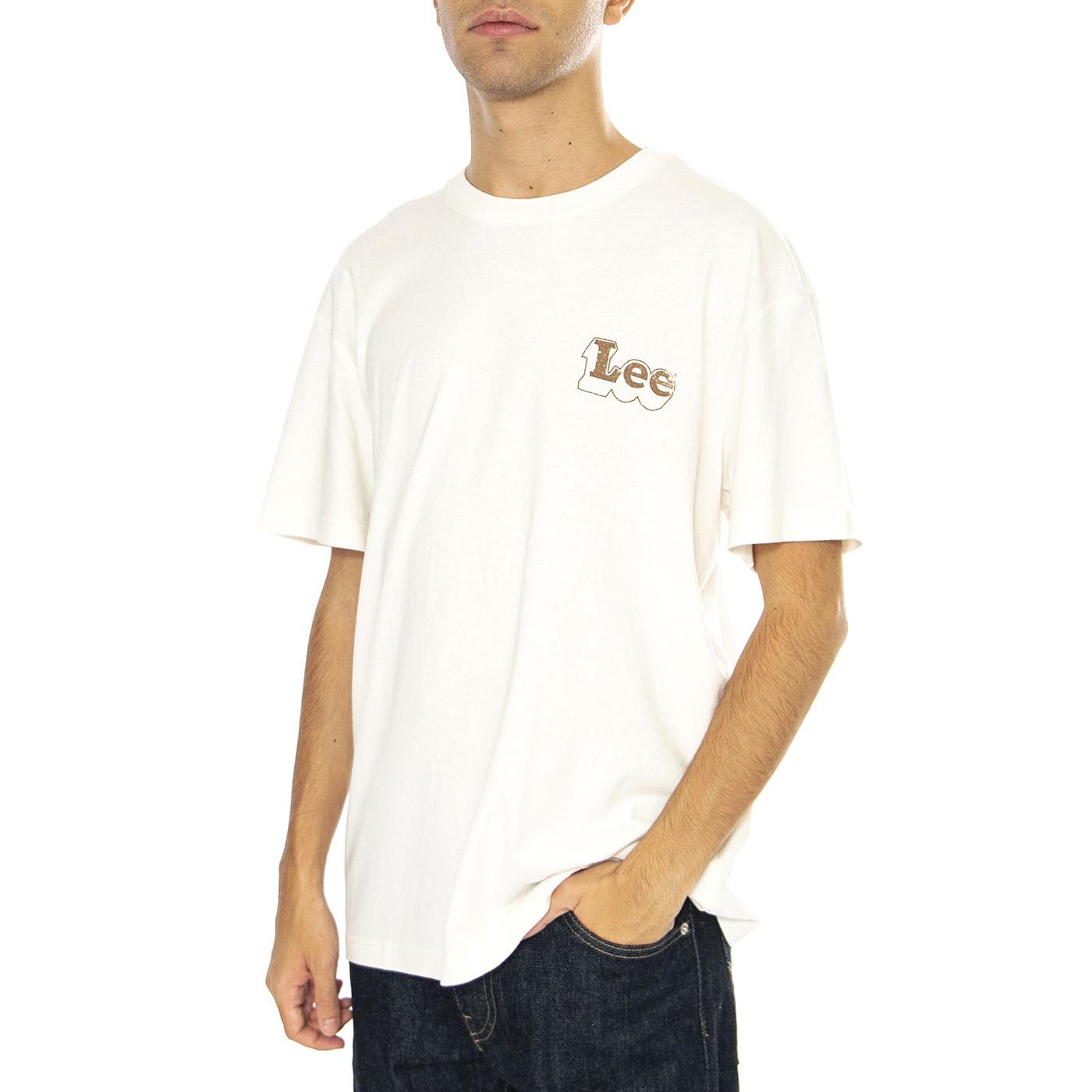 Subtle Relaxed Tee Ecru - Maglietta Girocollo Uomo Bianca 112355711-WHITE  LEE 