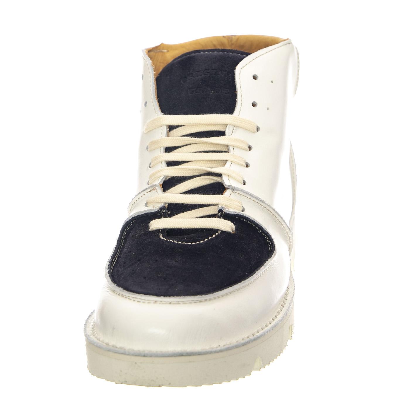 Considered White Navy - Scarpe Stringate Profilo Alto Uomo Bianche OGSCONSIDERED-WHTNVY  ORIGINAL GRADE 