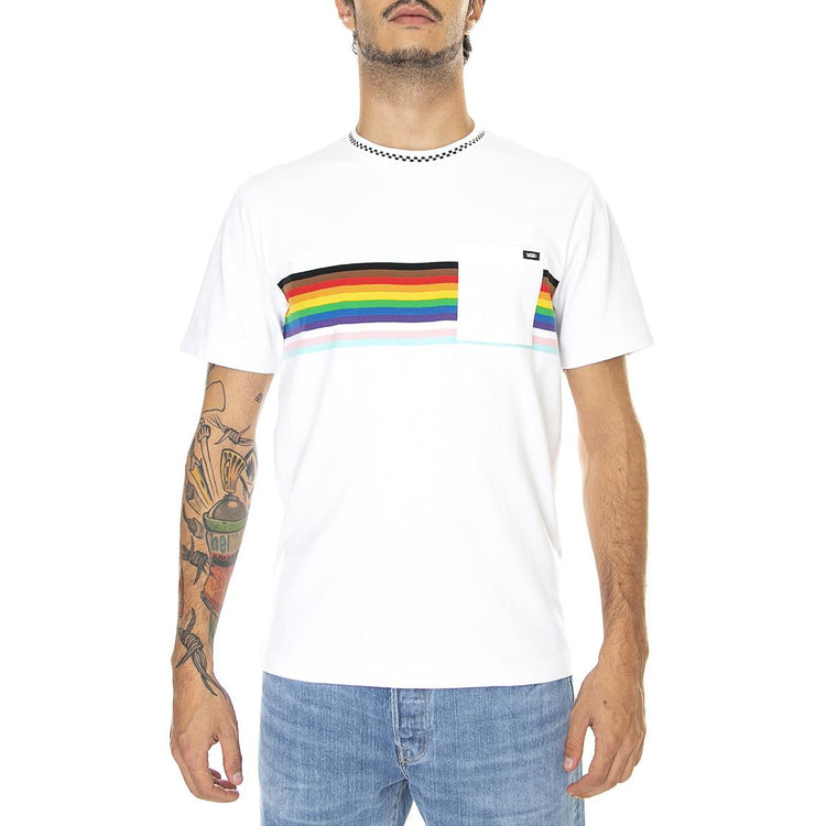 Vans Pride Knit Crew White - Maglietta Girocollo Uomo Bianca VN0A7SOJWHT1  VANS 