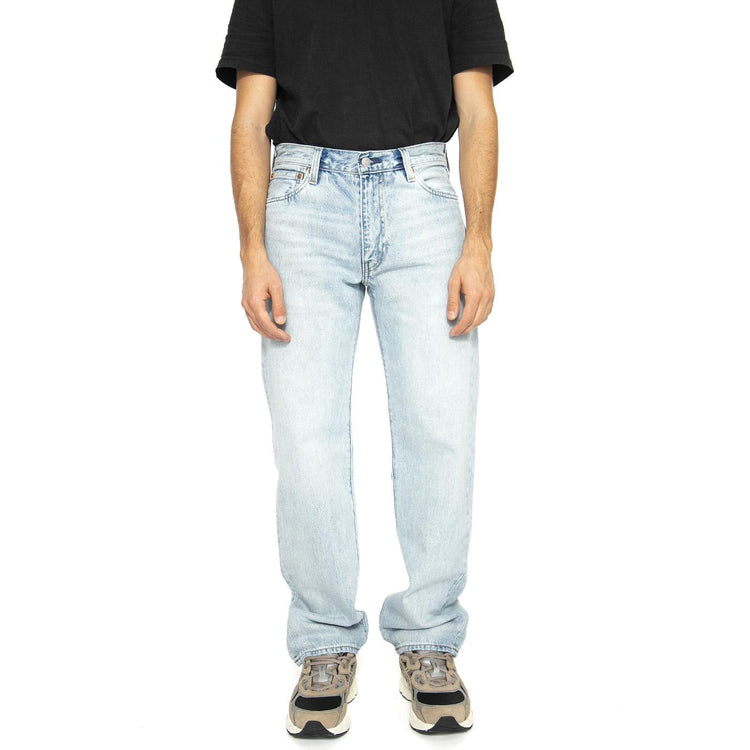 555 Relaxed Straight Baby Blu Essential - Pantaloni Denim Jeans Uomo Blu 000LO-0005  LEVIS 