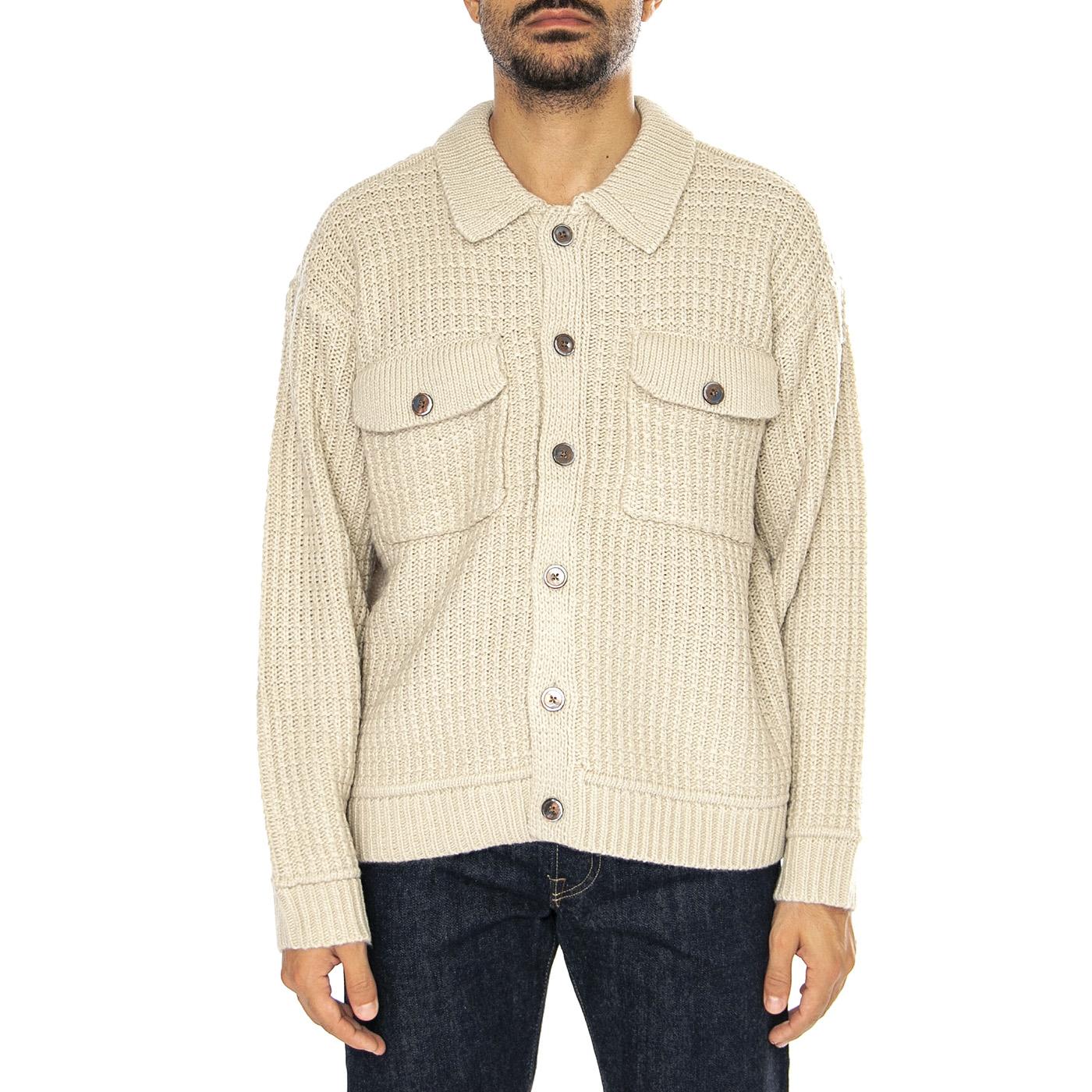 JJ Sweater Jacket Natural - Giacca Cardigan Uomo Beige 151000091-NAT  OBEY 