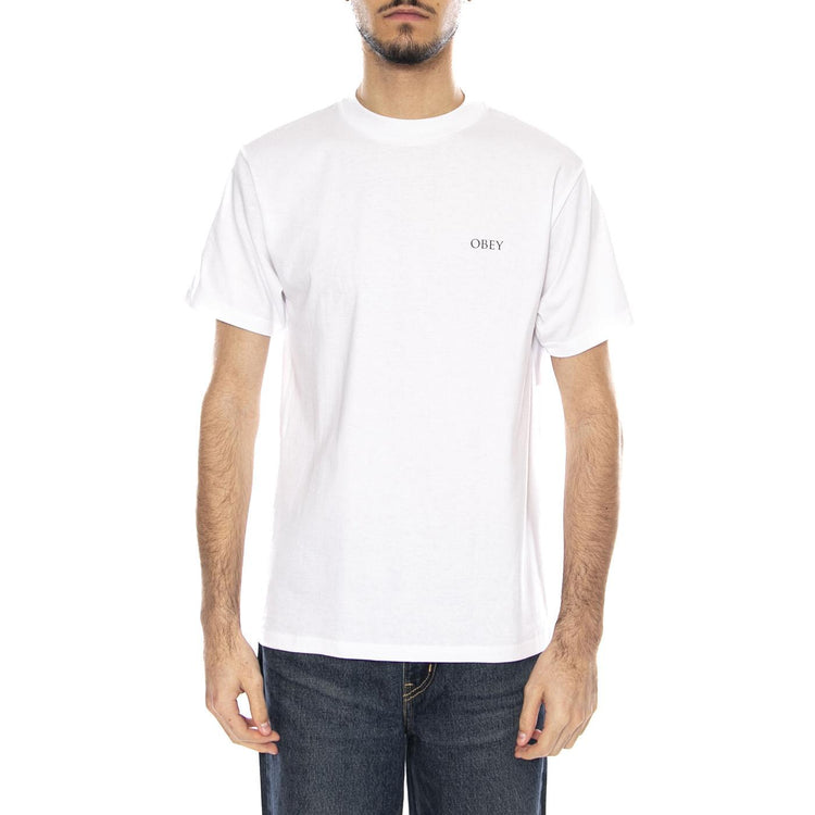 Obey Peace & Justice Statue Maglietta -- Maglietta Uomo Bianca 165264238 WHT OBEY 
