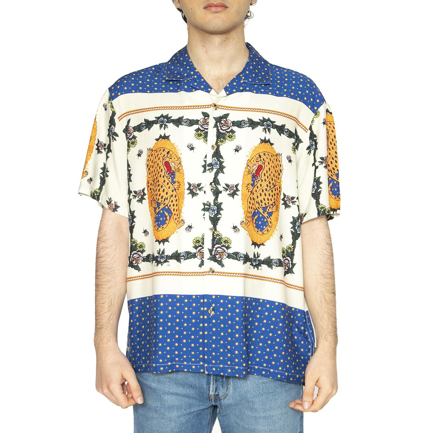 Bunker R Fiesta S/S WVN - Camicia Maniche Corte Uomo Multicolore 01399-MXCJG  BRIXTON 