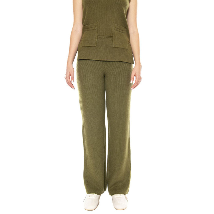 Knitted Trousers 118 Khaki - Pantaloni Donna Verdi 3.53.690.14 . MD'M 