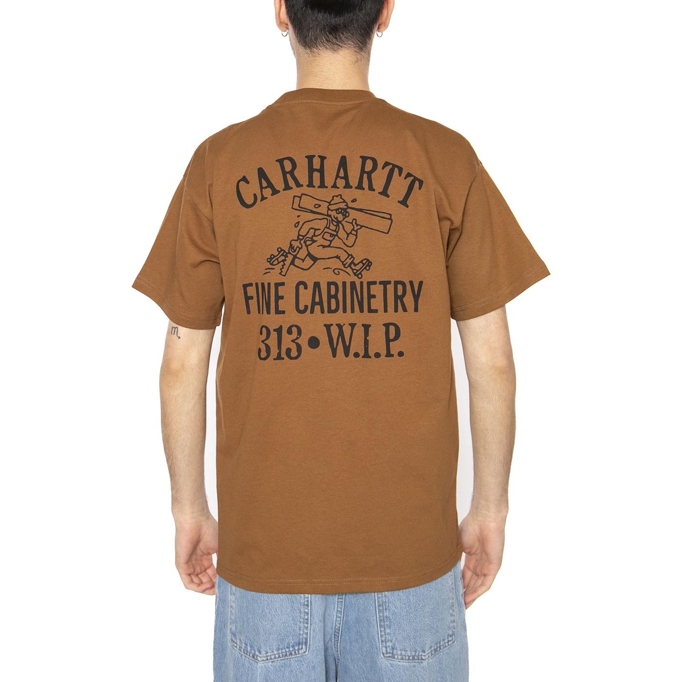 S/S Cabinetry T-Shirt Hamilton Brown / Black - Maglietta Girocollo Uomo Marrone I034779.08WXX  CARHARTT WIP 