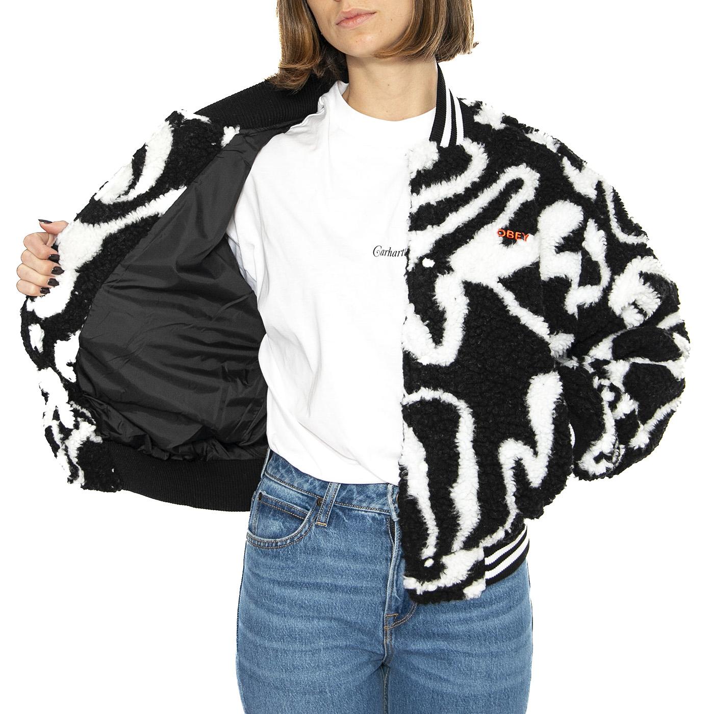 Obey Mazy Varsity Jacket Black Multi - Giacca Donna Nera / Multicolore 221800404-BKM  OBEY 