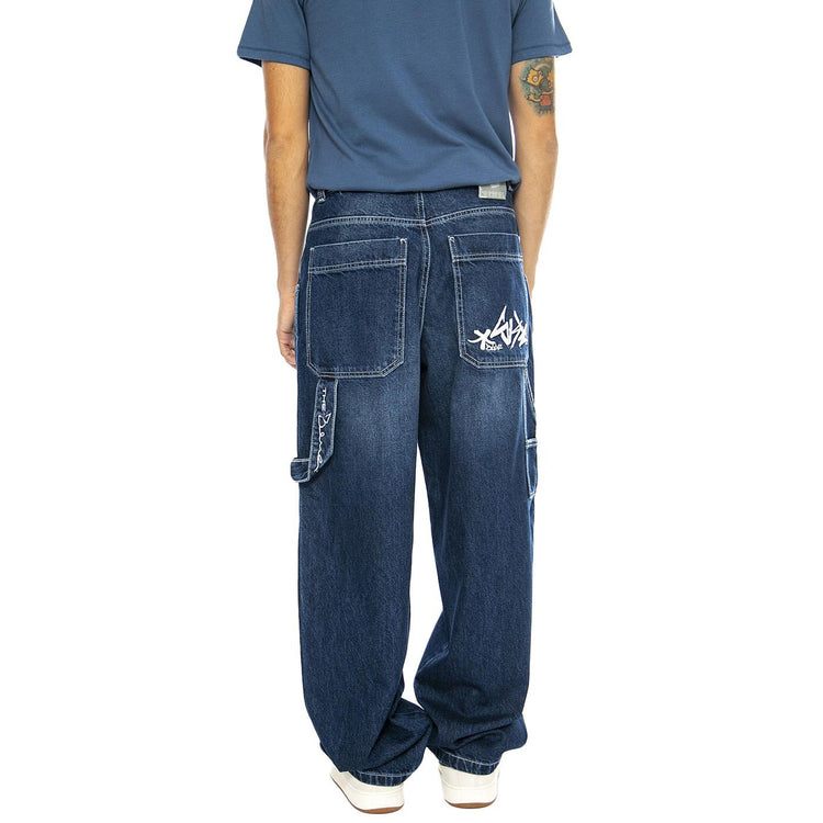 R-Bianco Alonato Used Dark - Pantaloni Denim Jeans Uomo Blu DENIMBLUE-091  BLUESKIN 