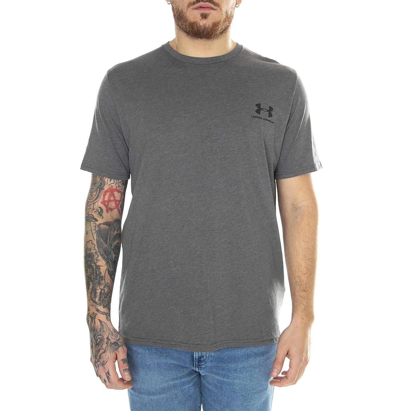 UA M Sportstyle LC SS Grey - Maglietta Girocollo Uomo Grigia 77-1326799-19  UNDER ARMOUR 