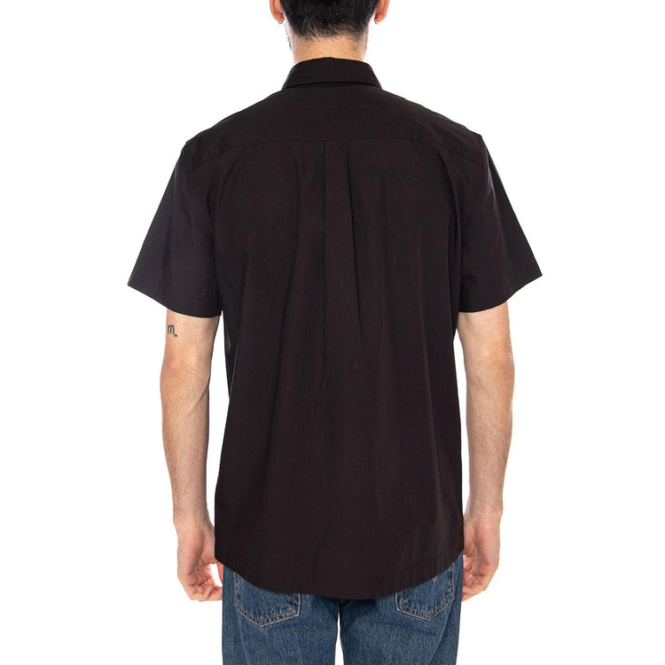 CAMICIA M/C BLACK - Camicia Maniche Corte Uomo Nera CH2312 3LA LACOSTE 