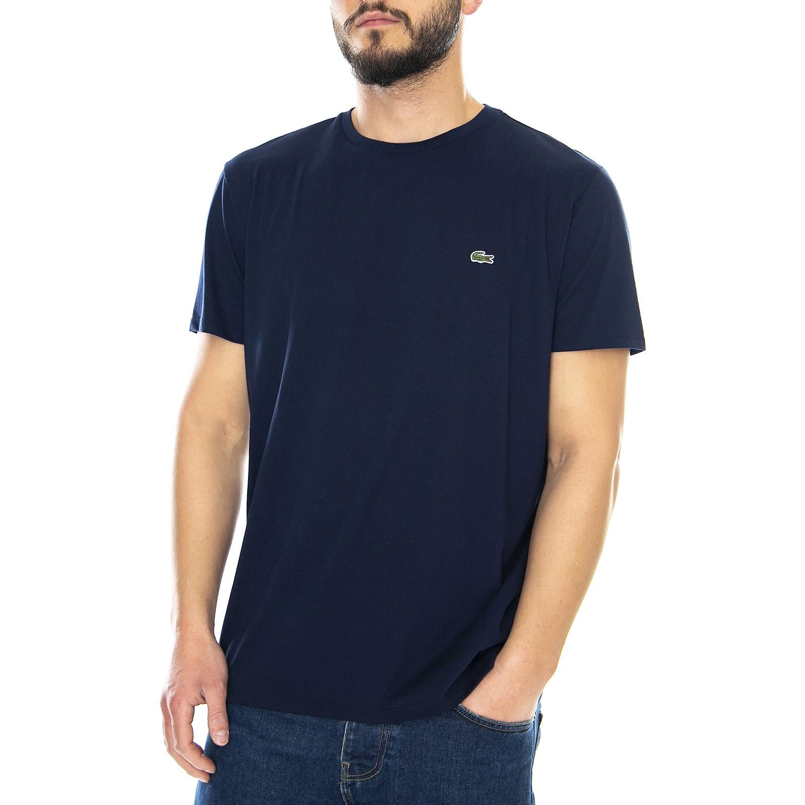 Logo Basic - Maglietta Girocollo Uomo Blu TH6709-166  LACOSTE 