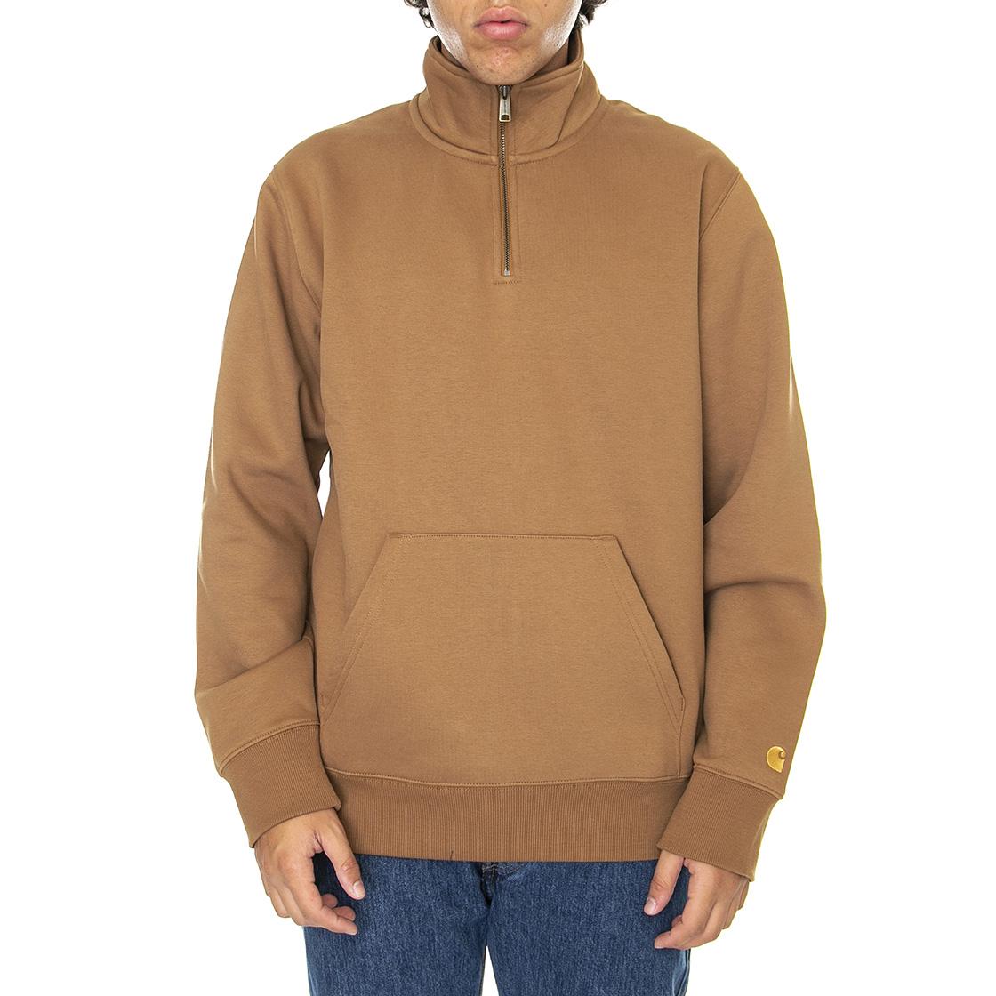 Chase Neck Zip Sweat Hamilton Brown / Gold - Felpa Collo Alto Uomo Marrone I027038-00YXX  CARHARTT WIP 