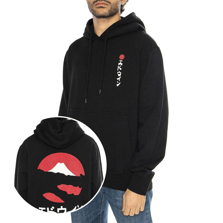 Kamifuji Hoodie Sweat Black - Felpa con Cappuccio Uomo Nera I031106.89.67.  EDWIN 