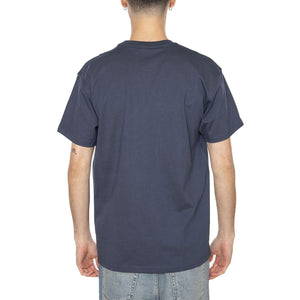 S/S Chase T-Shirt Dusky Blue / Gold - Maglietta Girocollo Uomo Blu I026391.2Q8XX  CARHARTT WIP 
