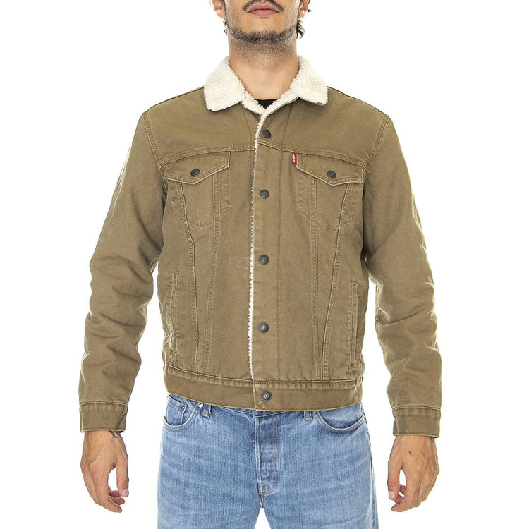 Type 3 Sherpa Trucker Washed Cougar Canv - Giacca Invernale Uomo Marrone 16365-0158  LEVIS 