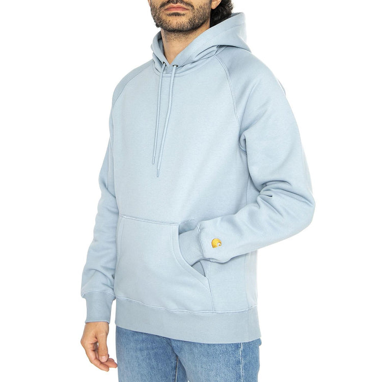 Hooded Chase Sweat Frosted Blue / Gold - Felpa con Cappuccio Uomo Blu I033661.2MYXX  CARHARTT WIP 
