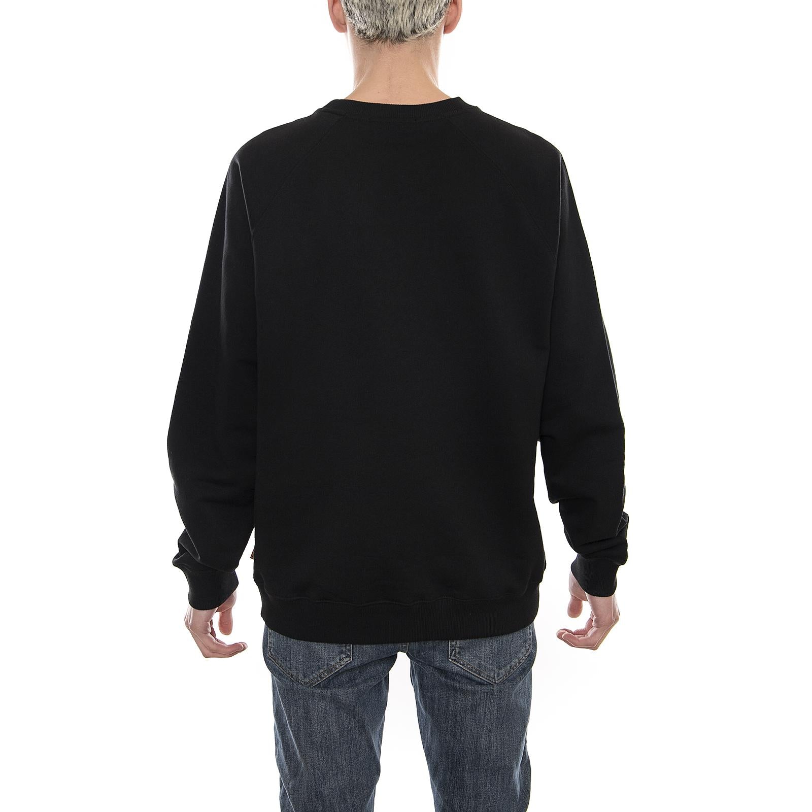 SOUVENIR CREW Embroidered Crewneck Sweatshirt BLACK 18SISC62  OCTOPUS 