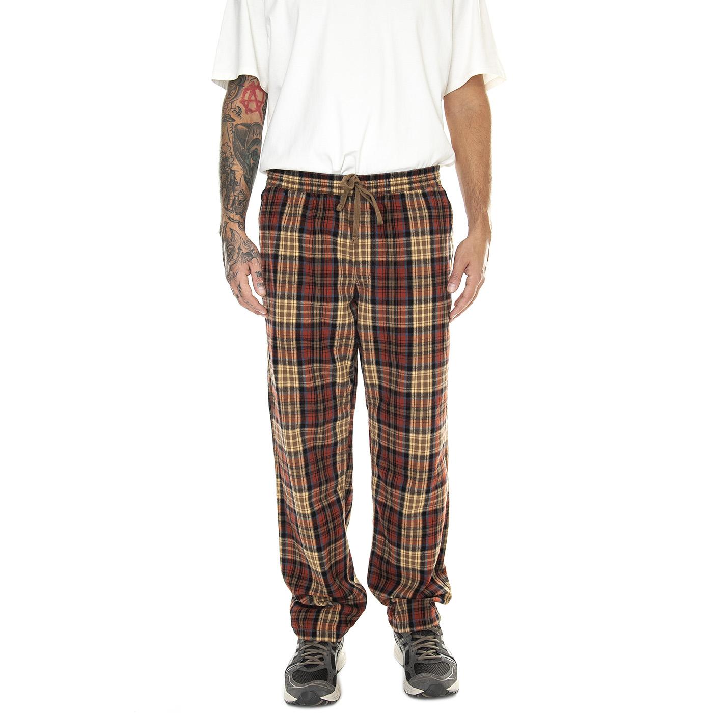 Range Loose Tapered Flannel Pant Taos Taupe / Burn - Pantaloni Uomo Multicolore VN0008MZCBC1  VANS 