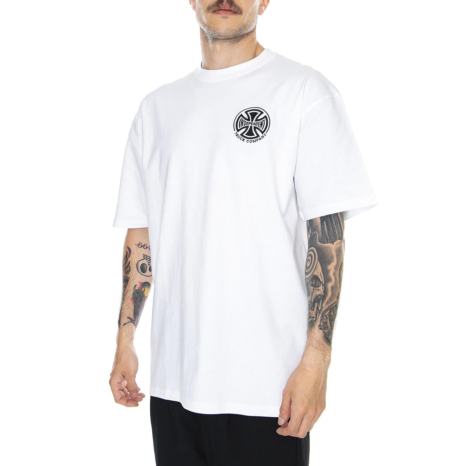  T/C Embroidery Tee-White  INDEPENDENT 