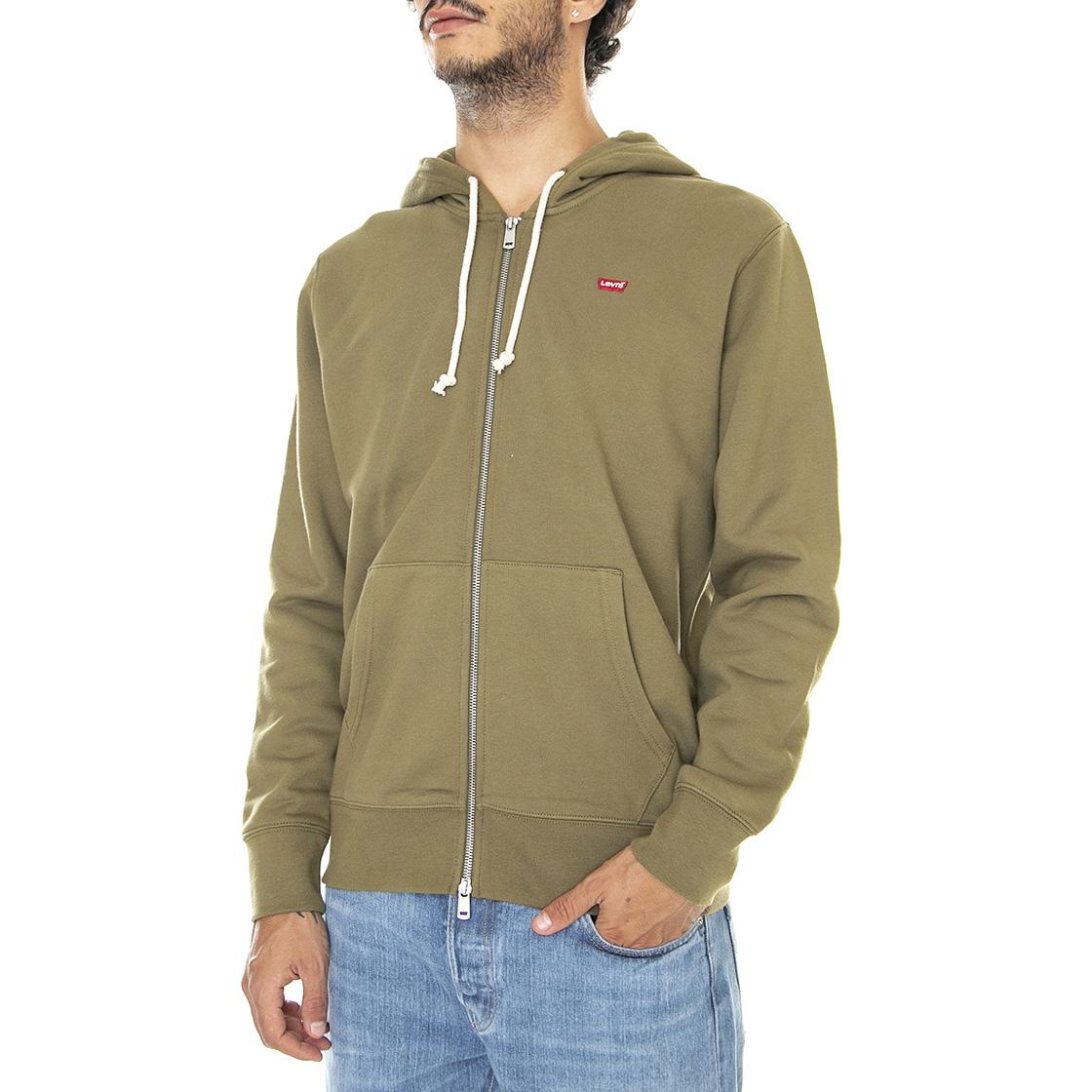 New Original Zip Up Martini Olive - Felpa con Cappuccio e Zip Uomo Verde 34584-0010  LEVIS 