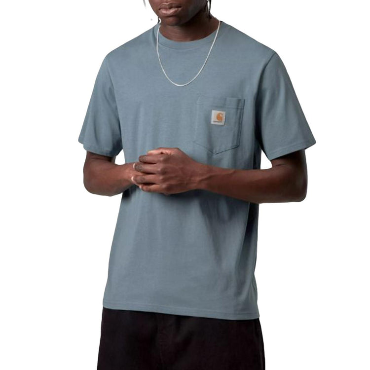 S/S POCKET T-SHIRT VELVET BLUE - Maglietta Girocollo Uomo Blu I030434 3GGXX CARHARTT WIP 