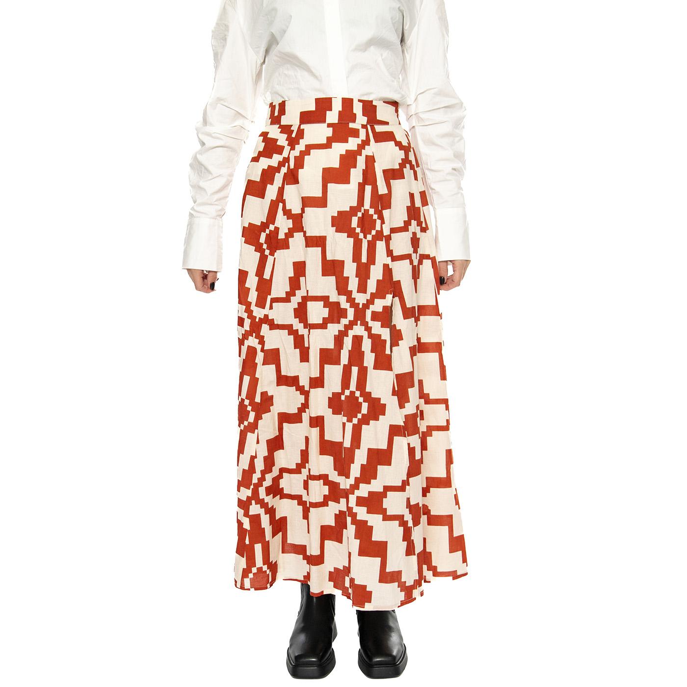 Orange Ilusion Tora Skirt - Gonna Multicolore WSK00113-ORANGE ILUSION  THINKING 